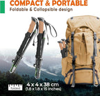 TREKOLOGY Trek-Z Cork Grip Trekking Poles – Lightweight Folding Hiking Poles, Adjustable Height, Compact Travel Design, Aircraft-Grade Aluminum Walking Sticks for Men & Women