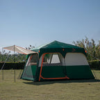 KTT Instant Tent 6 Person(C),Large Family Cabin Tents,Automatic Tent Build Quickly in 60S,2 Rooms,2 Top Windows,3 Doors and 3 Windows with Mesh,Waterproof,Big Tents for Outdoor,Picnic,Camping