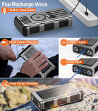 GOODaaa Power Bank Wireless Charger 45800mAh Built in Hand Crank and 4 Cables 15W Fast Charging Power Bank 7 Outputs & 4 Inputs Solar Portable Charger, SOS/Strobe/Strong Flashlights, Compass