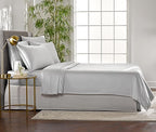 Full Sheets by Pure Bamboo, Genuine 100% Organic Viscose Derived from Bamboo Bed Sheet Set, Luxuriously Soft & Cooling, Double Stitching, Lifetime Quality Promise (Full, Silver Pearl)