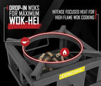 CONCORD THE WOK BLOCK 12" Single Propane Outdoor Burner with Built in Wok Ring. 45,000 BTU Great for Stir Frying, Camping, Use as a Side Burner, and More!