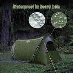Night Cat Pop-up Camping Tent: 1 2 Person Tent Waterproof Instant Easy Setup Tunnel Tent