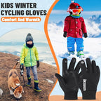 West Biking Kids Winter Gloves Touchscreen Cycling Gloves Windproof Thermal Non-Slip Sports Kids Gloves Cold Weather Mittens of Age 2-12 for Cycling Bike Riding Hiking Outdoor Boys Girls