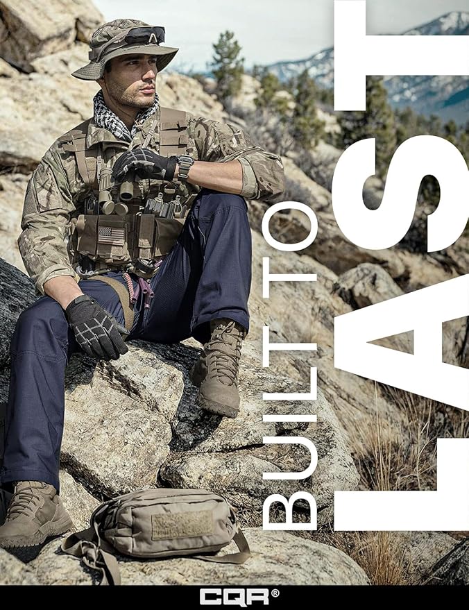 CQR Men's Tactical Pants, Water Resistant Ripstop Cargo Pants, Lightweight EDC Work Hiking Pants, Outdoor Apparel