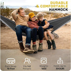 Camping Hammock Lightweight, Portable Hammocks Parachute Hammock with Two Tree Straps, Single or Double Travel Swing Nylon Camp Hammocks, Outdoor Essentials for Beach Backpacking Hiking, Orange