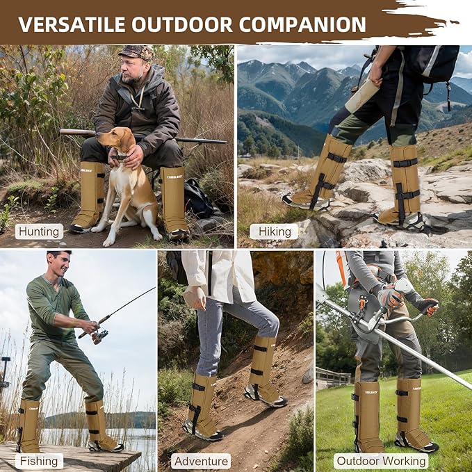 CAMULAND Snake Gaiters for Men & Women, Durable Waterproof Snake Guards for Lower Leg Protection