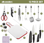 Camp Kitchen Cooking Utensil Set Travel Organizer Grill Accessories Portable Compact Gear for Backpacking BBQ Camping Hiking Travel Cookware Kit Water Resistant Case