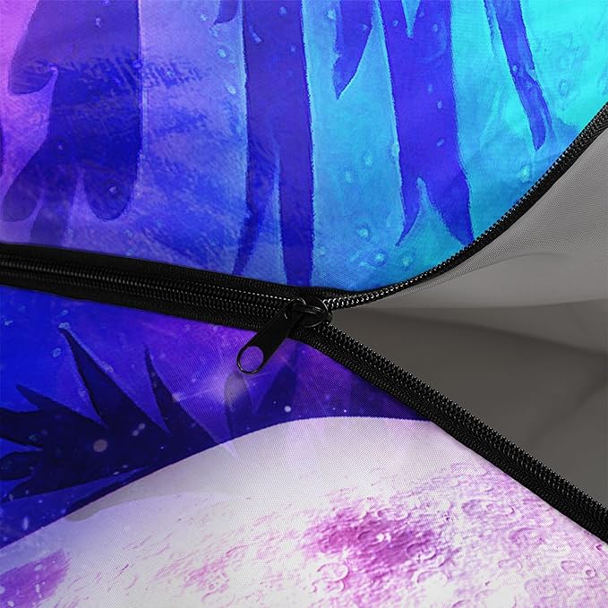 Galaxy Wolf Camping Sleeping Bags Warm & Cool Weather Waterproof Backpacking Blue Purple Starry Sky Sleeping Bag All Seasons Camping, for Adult Kids Boy Girls Camping Gear Equipment, Traveling