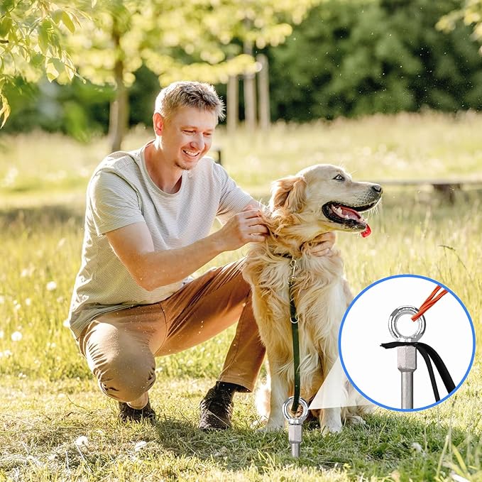 8 PCS Screw in Tent Stakes for Women Men Ground Anchors for Sand, Trampolines, Camping - Aluminium Heavy Duty Rust Prevention Pegs Spikes Drillable Threaded Anchor Stake - Silvery 14 inch