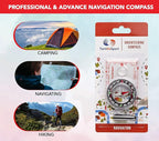 TurnOnSport Orienteering Compass - Advanced Scout Compass for Hiking, Camping, and Backpacking - Best Survival Gifts for Kids