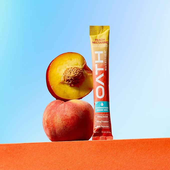 Hydration Electrolyte Powder, Complete Electrolyte Blend for Rapid Hydration and Muscle Support, 16 Single-Serve Packets, Peach Nectarine