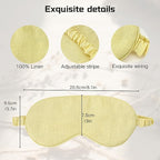 Sleep Mask Pure Linen Eye Mask, with Elastic Band,Comfort Sleeping Shade for Nighttime Sleeping, Traveling,Side Sleeper Eye Cover Cooling with Travel Bag Gift Package (Honey)
