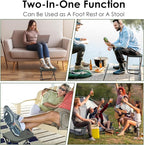 MOONCY Portable Stool, 13 Inch Small Folding Stool for Adults, Ultralight Green Camping Stools for Hiking and Fishing, Hold Up to 265 LBS