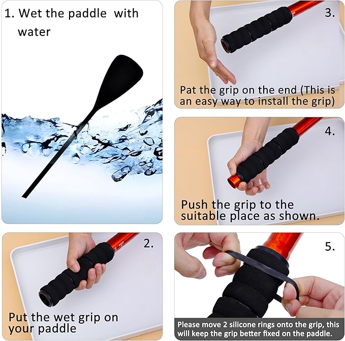 Kayak-Paddle-Grips-2-Pack - No-Slip Oar-Grip for Take-Apart Paddles,Blister Prevention Kayaking Accessories(Diameter 30mm/1.18 inches)