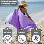 Rainleaf 2 Pack Microfiber Quick Dry Travel Towel, Super Absorbent Ultra Compact Lightweight Camping Towel for Gym, Hiking, Pool, Yoga - Violet