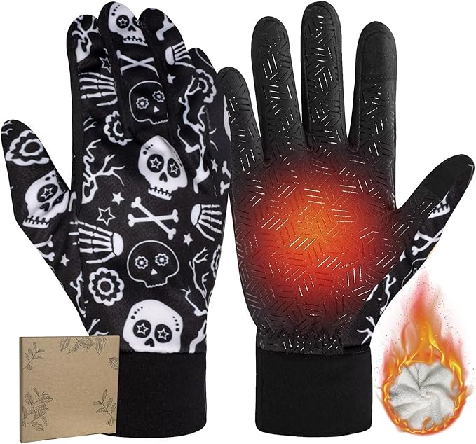 Pixel Panda Running Gloves for Men, Winter Warm Bike Glove for Smart Phone Texting with Non-Slip Silicone Gel - Thermal Windproof and Waterproof for Running, Cycling, Driving
