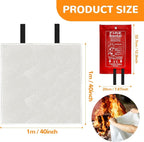 40” x 40” Emergency Fire Blanket - Flame Suppression Fiberglass Blankets for Home, Kitchen, Camping, Car, Office, Warehouse, Emergency Survival Safety - Fire Extinguisher Alternative (4, 40*40)