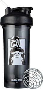BlenderBottle Star Wars Shaker Bottle Pro Series Perfect for Protein Shakes and Pre Workout, 28-Ounce, Mandalorian & Child