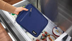 PackIt Freezable Classic Lunch Box, True Blue, Built with ECOFREEZE Technology, Collapsible, Reusable, Zip Closure With Front Pocket and Buckle Handle, For Work Lunches and Fresh Lunch On the Go