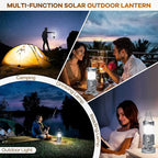 Camping Lanterns with Fan,Solar Camping Fan Charging for Phone, Rechargeable LED Lanterns Camping Fans for Tents Power Outage Hurricanes Camping Gear(Silver)