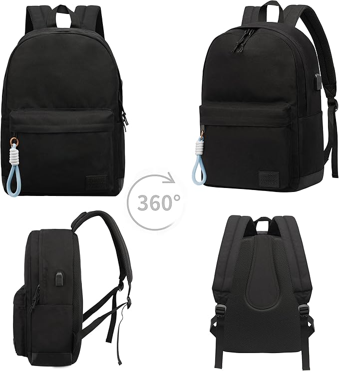 SUPACOOL Casual Laptop Backpack for Men and Women, Backpack for College, USB Charging Port, Lightweight Pack Back