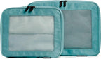 Compression Packing Cubes for Travel - Luggage Organizer Bags - Double Zipper Packing Cubes for Suitcases (2-Pack, Teal)