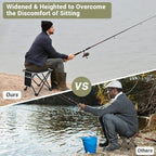 Portable Camping Stool with Side Pocket Camping Seat 12.5in Foldable Comfortable Widening Heightening for Travel Camping Fishing Hiking Gardening Picnic Beach BBQ Outdoor