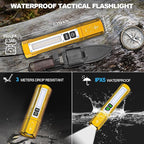 Rechargeable Flashlights High Lumens - Super Bright Small Pocket Magnetic Flashlight, 8 Modes LED Tactical Flash Light, Dual Button Powerful Flashlight for Camping (2, Yellow Gold)