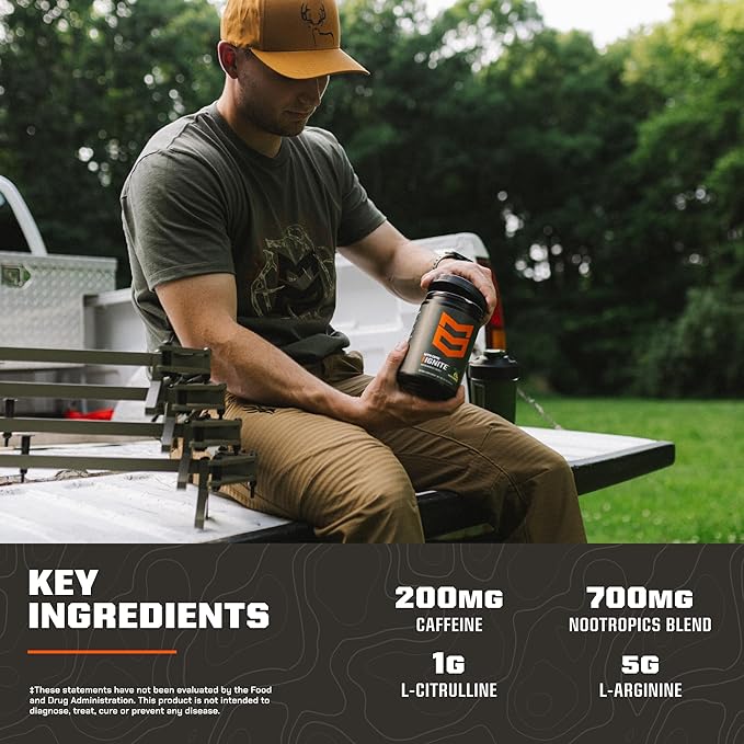 MTN OPS Ignite Energy Drink Powder, Naturally Gluten Free & Sweetened with Monk Fruit, Nitric Oxide Supplement Drink Mix, Caffeine & Nootropic Sugar Free Drink Mix, 45 Servings, Peach Lemonade