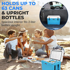 SereneLife Ultra-Tough 25-75 Quart Rotomolded Cooler Box, Holds Upto 64 Cans, Keeps Ice Up to 5 Days, Heavy-Duty Insulated Portable Ice Chest Box, Ideal for Camping, Beach, Picnics, Tailgating, etc