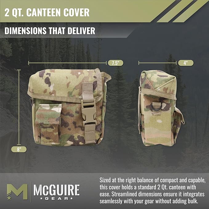 M McGuire Gear 2 Qt. Canteen Cover - OCP, MOLLE/Alice-Compatible, Made in The USA