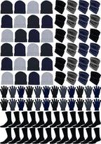 96x Winter Gloves, Beanies, Crew Socks, Neck Warmers Donation Charity Care Bulk Bundle