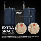 Briggs & Riley 31" Extra Large Expandable Spinner - Checked Luggage for Travel, Suitcases with Wheels, Softside Rolling Bag for Men & Women, Self-Repairing Zipper - Baseline Collection, Navy