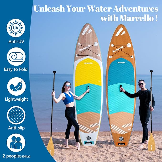 Paddle Board, Inflatable Stand Up Paddle Board，10.6'×33"×6" Ultra-Light SUP Board with Hand Pump, Leash, Repair Kit, Waterproof Phone Case and Backpack