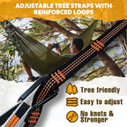 NATUREFUN Ultra-Light Travel Camping Hammock | 300kg Load Capacity,Breathable,Quick-Drying | 2 x Premium Carabiners,2 x Nylon Slings Included | Outdoor Indoor Garden