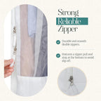 Premium 40” Short Cotton Garment Bag For Hanging Clothes And Storage | Wide 6” Gusset & 4 Cedar Blocks For Fresh Smell And Moth Protection | Best For Suits, Fur Coats, Leather Jackets, Sweaters.