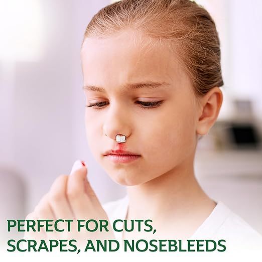 CURAD BloodStop Wound Dressing, 1” x 1”, Hemostatic Gauze Helps Stop Bleeding Quickly, For Cuts, Abrasions or Nosebleeds, 10 Count