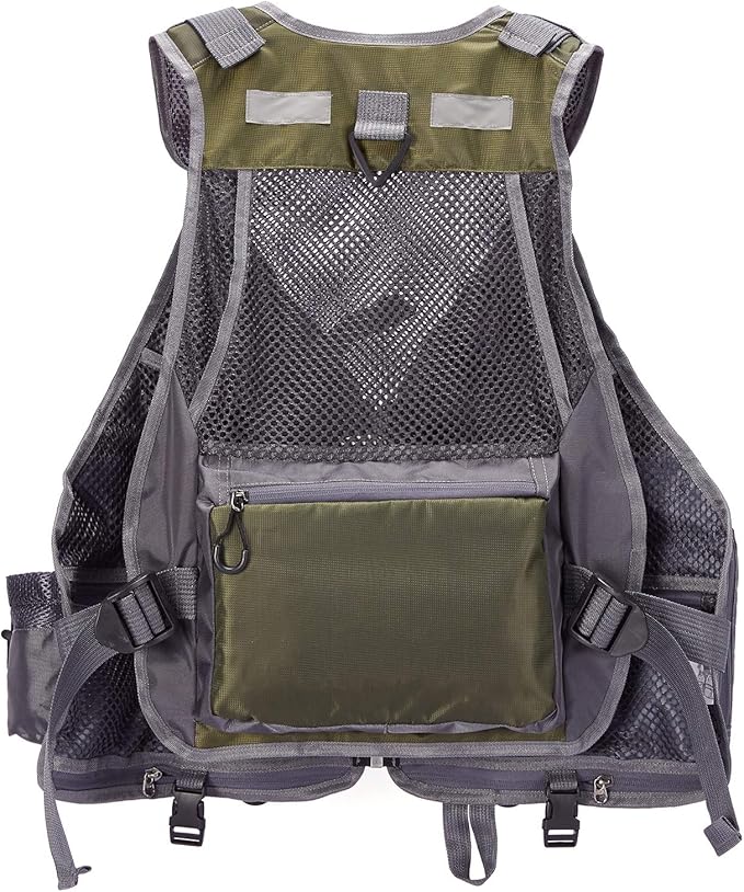 BASSDASH Strap Fishing Vest Adjustable for Men and Women, for Fly Bass Fishing and Outdoor Activities