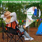 2 Pack Portable Camping Chairs Folding Lawn Chair Outdoor Lightweight Beach Chair with Cup Holder & Carry Bag for Outside Sports, Fishing, Hiking, Travel, Picnic, Backyard (Green)