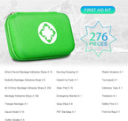 276 Car First Aid Kit for Business, Portable First Aid Kits Travel Szie Emergency Essentials Supplies for Outdoor Activities Skating Boating, Green AMORNING