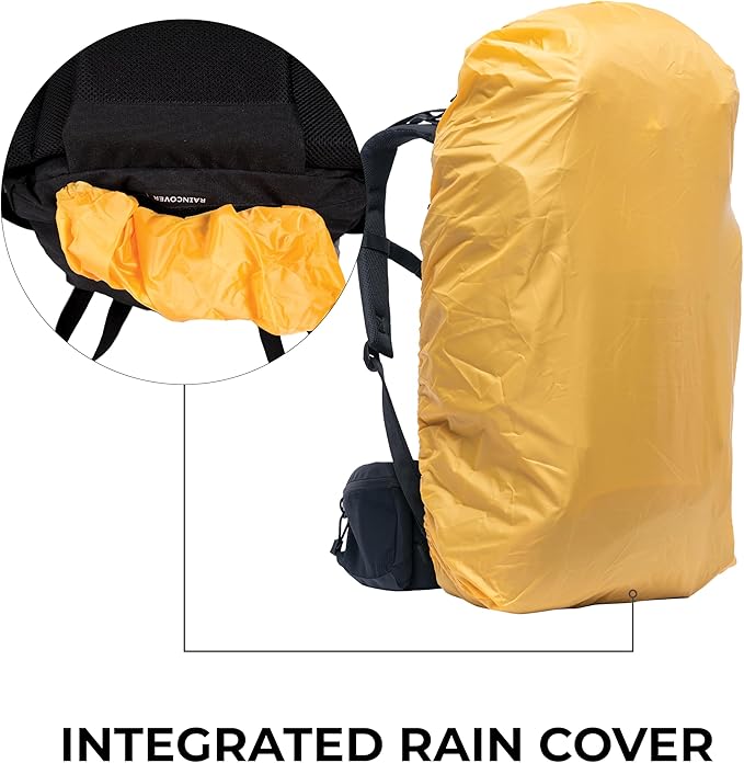 TETON 65L Scout Internal Frame Backpack for Hiking, Camping, Backpacking, Rain Cover Included