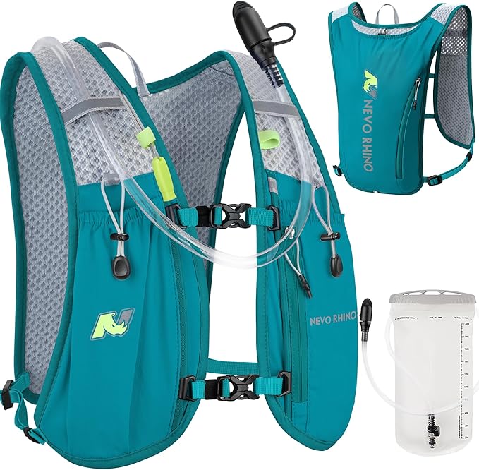 N NEVO RHINO Running Vest,Hydration Vest 5L with 1.5L Water Bladder,Lightweight Hydration Pack Water Backpack for Hiking Race