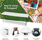 FDW Folding Half Portable Foldable Table for Parties Backyard Events (White, 6 FT 70 * 29) (White, 8 FT)