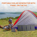 Solar Power Station with Foldable Solar Panel 40W, 110V AC Outlet Camping Portable Solar Generator with Panel, 100W Power Bank USB C Fast Charging Battery Pack for Laptop Smart Device Outdoor Backup