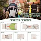 BECOJADDE 15L Small Hiking Backpack for Men Women Foldable Packable Back Pack Ultralight Hiking Daypack for Travel Camping Outdoor, Beige Green