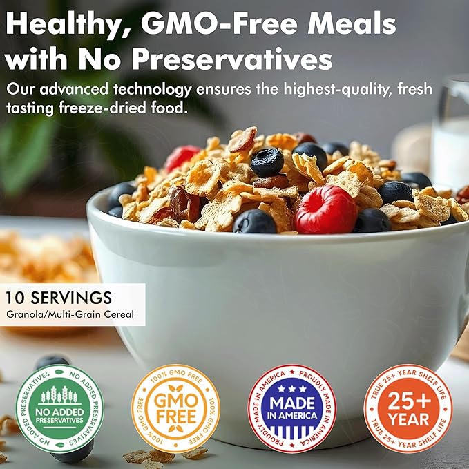 Numanna Family Pack Bucket 1,728 Servings 12-Months Emergency Meal Kit | Easy-to-Prepare, Non-GMO Freeze-Dried Survival Food | Everyday Meals in Resealable Pouches | Made in USA | 25+ Year Shelf Life