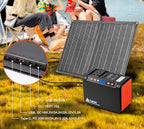 Takki 111Wh Portable Solar Generator Power Station with 21W Foldable Solar Panel, 120W Peak Solar Charger Power Bank with 110V AC DC USB Ports for Camping Emergency Outdoor Home Use