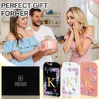 3 Pack Luxury Floral Luggage Tags, Durable PU Leather Suitcase Tags with Stainless Steel Cable Strap, Hidden ID Slot for Privacy Protection, Easy to Identify Waterproof Travel Accessories Gift (K)