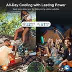 Odoland 40000mAh Camping Fan with LED Light, Battery Operated Oscillating Desk Fan with Remote & Hook, Rechargeable Outdoor Tent Fan with Timer for Hurricane Power Outage Travel Jobsite RV, Green