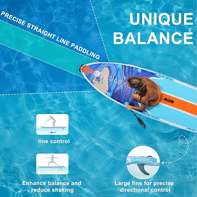 Inflatable Stand Up Paddle Board - 10.5' x 32" Adults & Youth of All Skill Levels, Non-Slip Deck SUP with Paddle, Pump, Backpack & Repair Kit, Ideal for Yoga, Fishing, Lake & River